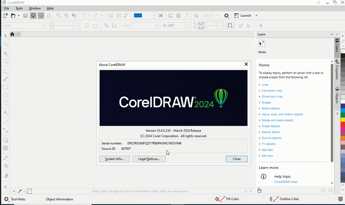Bắt đầu sử dụng phần mềm Corel 2024