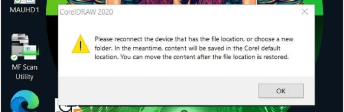 Lỗi “Please reconnect the device…” trên Corel