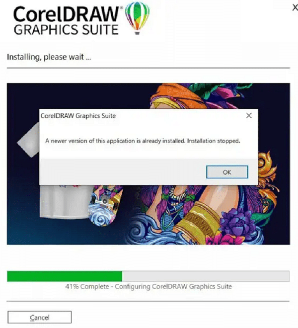 Lỗi “A newer version of this application is already installed”