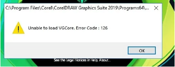 Lỗi Error Code 126 trên phần mềm Corel