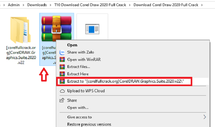 Giải nén File Corel 2021