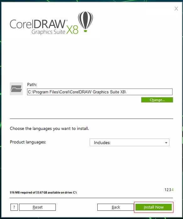 Nhấn Install Now để bắt đầu cài đặt