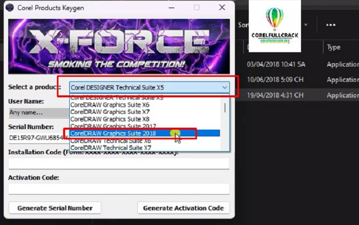 Chọn phiên bản Corel 2018